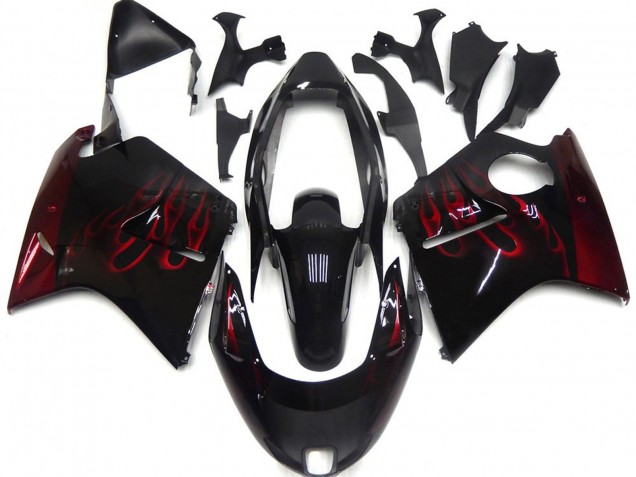 1996-2007 Deep Red Flame Honda CBR1100XX Motorcycle Fairing