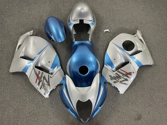 1997-2007 Gloss Light Blue and Silver Suzuki GSXR 1300 Hayabusa Motorcycle Fairing