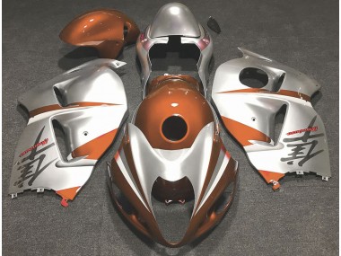 1997-2007 Gloss Orange and Silver Suzuki GSXR 1300 Hayabusa Motorcycle Fairing