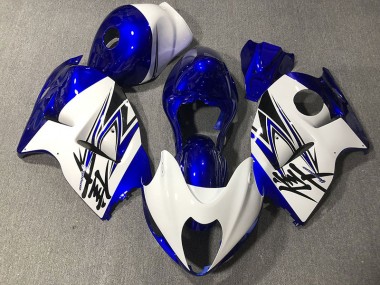 1997-2007 Gloss White & Blue Suzuki GSXR 1300 Hayabusa Motorcycle Fairing