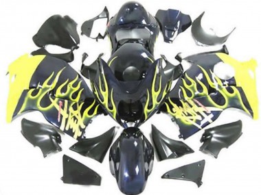 1997-2007 Yellow Flame Suzuki GSXR 1300 Hayabusa Motorcycle Fairing