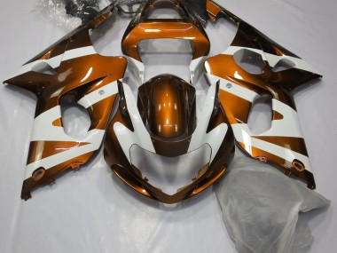 2000-2002 Gloss Orange & White Suzuki GSXR 1000 Motorcycle Fairing