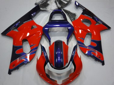 2001-2003 Gloss Red & Blue Suzuki GSXR 600-750 Motorcycle Fairing