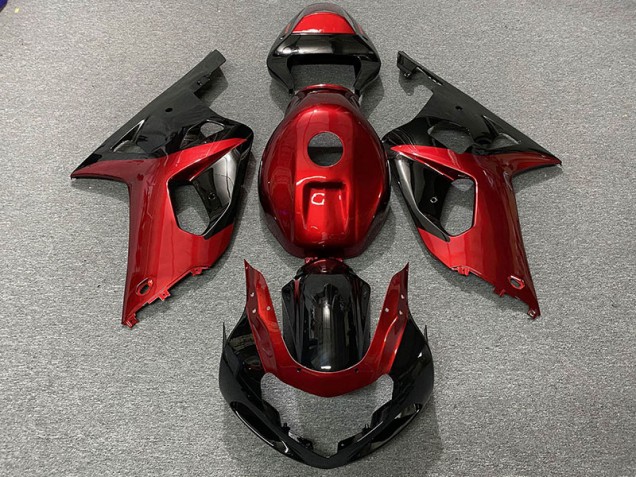 2001-2003 Gloss Red and Black Suzuki GSXR 600-750 Motorcycle Fairing