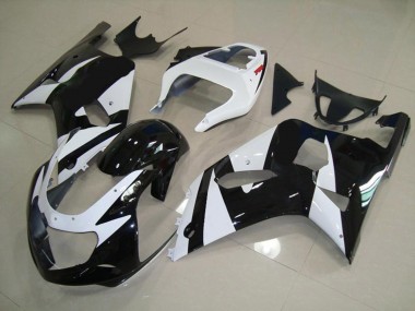 2001-2003 White and Black Suzuki GSXR 600-750 Motorcycle Fairing