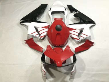 2003-2004 Gloss Red / Matte White Honda CBR600RR Motorcycle Fairing
