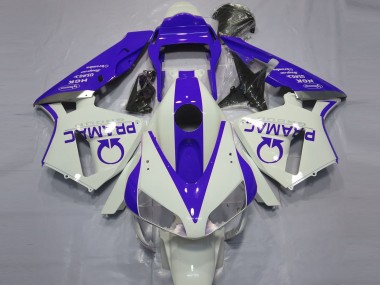 2003-2004 Gloss White and Blue PRAMAC Honda CBR600RR Motorcycle Fairing