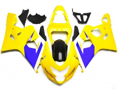 2004-2005 Gloss Yellow and Vibrant Blue Custom Suzuki GSXR 600-750 Motorcycle Fairing