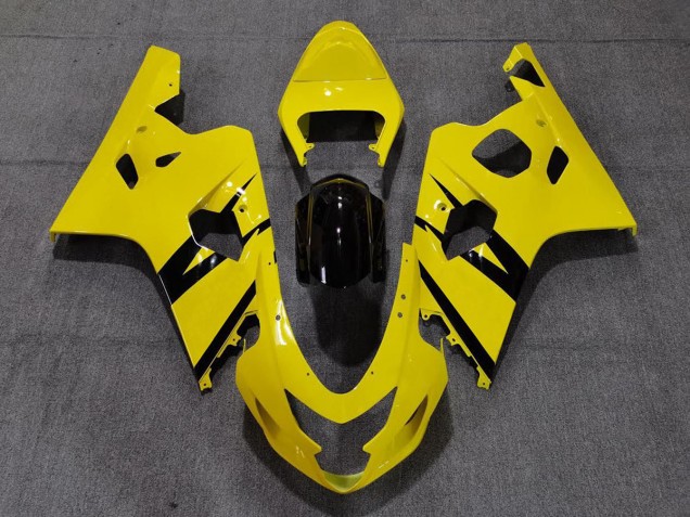 2004-2005 Vibrant Gloss Yellow Custom OEM Style Suzuki GSXR 600-750 Motorcycle Fairing