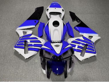 2005-2006 Dark Blue and White Wings Honda CBR600RR Motorcycle Fairing