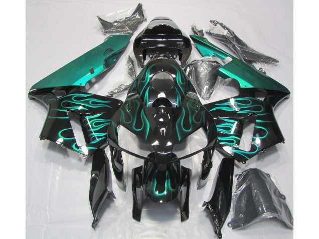 2005-2006 Gloss Teal Flame Honda CBR600RR Motorcycle Fairing