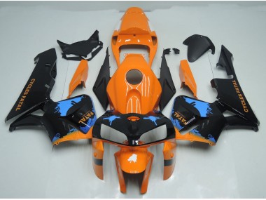 2005-2006 Orange and Black Splatter Honda CBR600RR Motorcycle Fairing