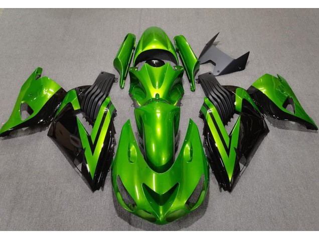 2006-2011 Bright Green & Black Kawasaki ZX14R Motorcycle Fairing