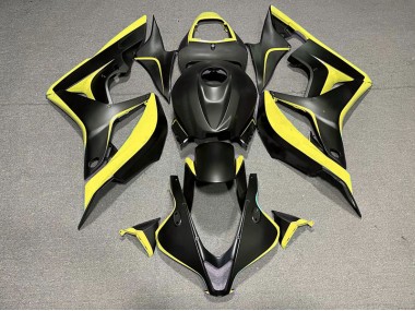 2007-2008 Matte Black & Yellow Honda CBR600RR Motorcycle Fairing
