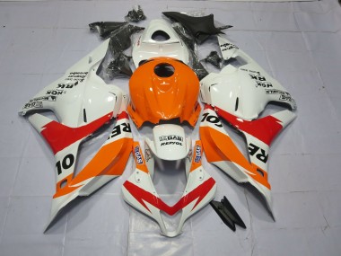 2009-2012 Light Orange and White Repsol Honda CBR600RR Motorcycle Fairing