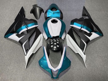 2009-2012 Matte Black and Light Blue Star Honda CBR600RR Motorcycle Fairing