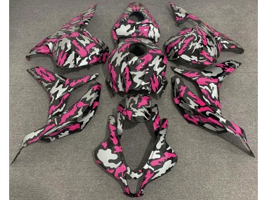 2009-2012 Pink and Silver Camo Honda CBR600RR Motorcycle Fairing