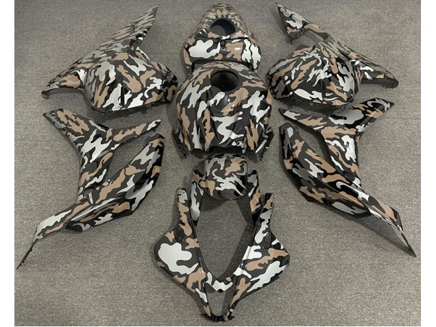 2009-2012 Tan and Silver Camo Honda CBR600RR Motorcycle Fairing