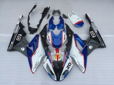 2009-2014 Alien Blue and White BMW S1000RR Motorcycle Fairing