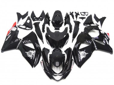 2009-2016 Solid Gloss Black Red style Suzuki GSXR 1000 Motorcycle Fairing
