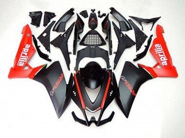 2012-2015 Matte Black and Red Aprilia RS4 125 Motorcycle Fairing