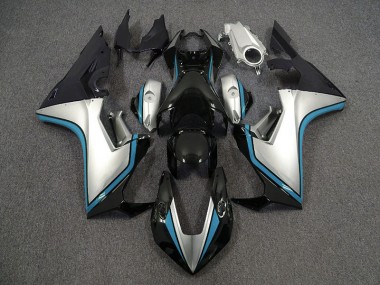 2017-2023 Silver and Black & Light Blue Honda CBR1000RR Motorcycle Fairing