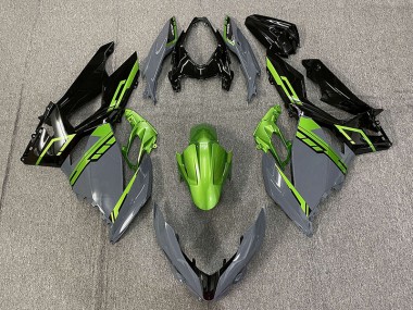 2018-2023 Nardo Grey and Green Kawasaki Ninja 400 Motorcycle Fairing